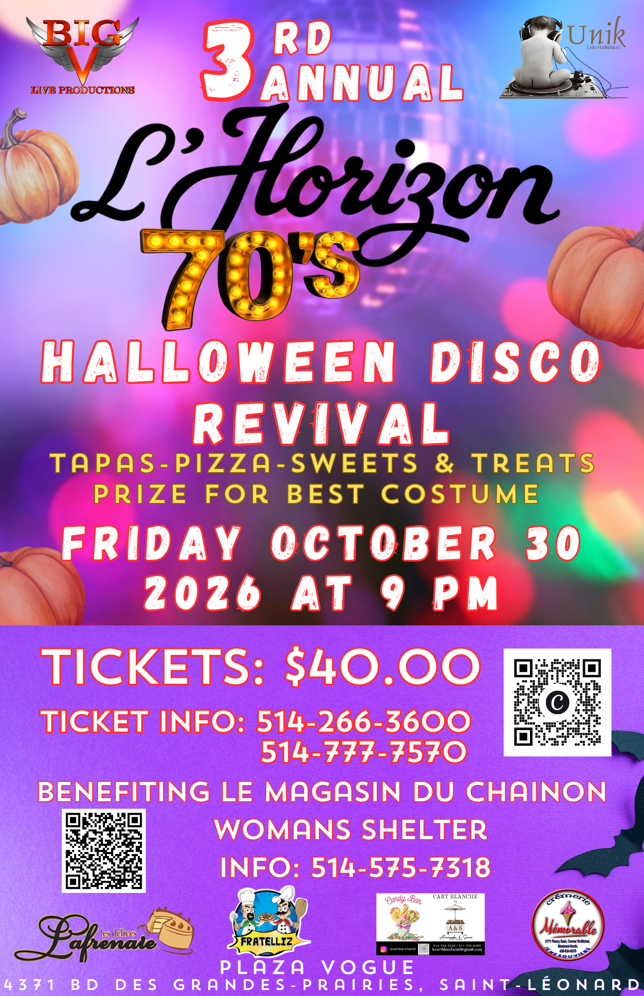 Halloween Disco Party 2026 - Friday October 30 2026 at 9:00 pm
